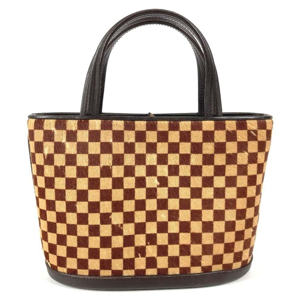 LOUIS VUITTON Brown Damier Leather Tote Bag